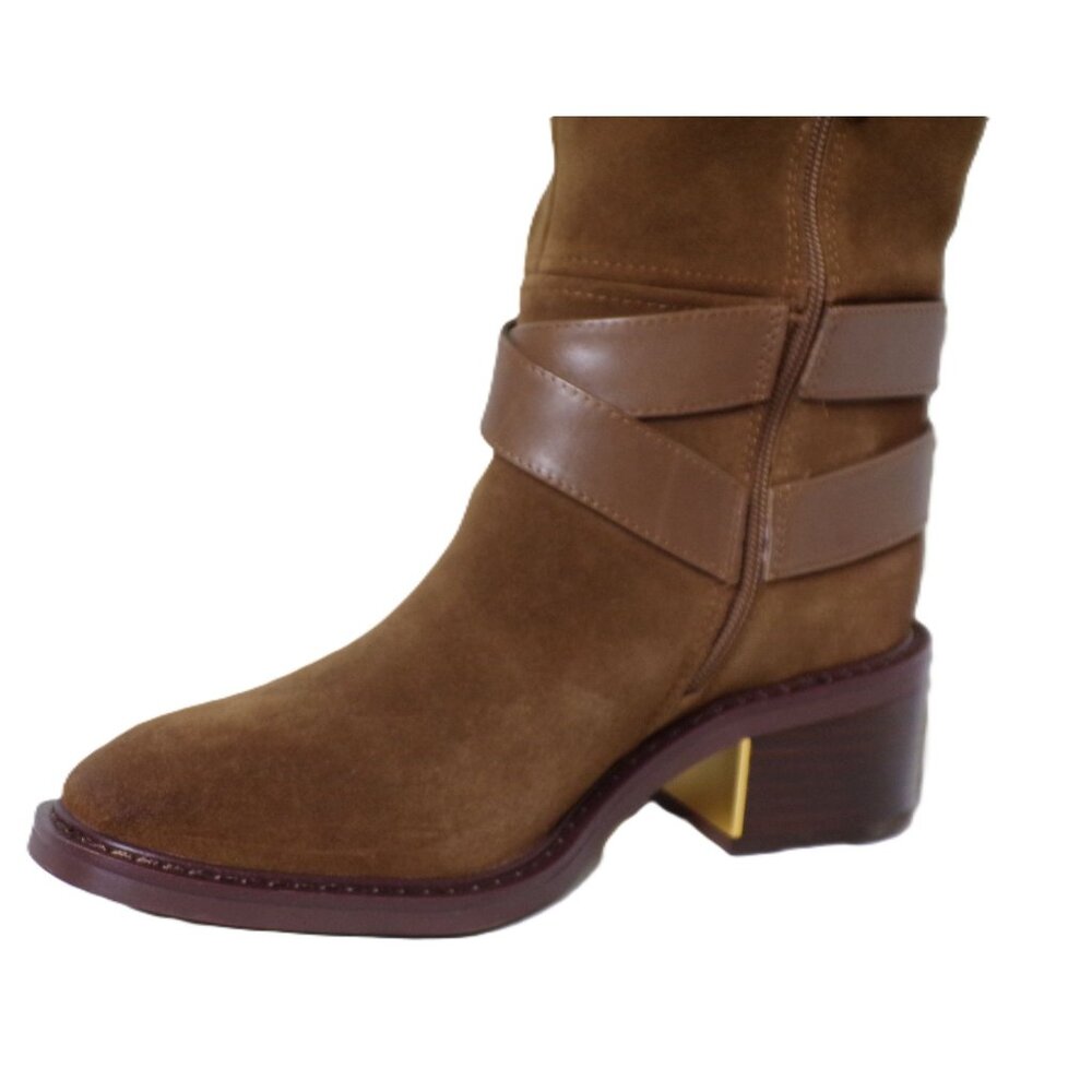 🆕 VINCE CAMUTO Gini Tall Knee High Riding Boot 7.5 Brown Suede - Picture 12 of 15